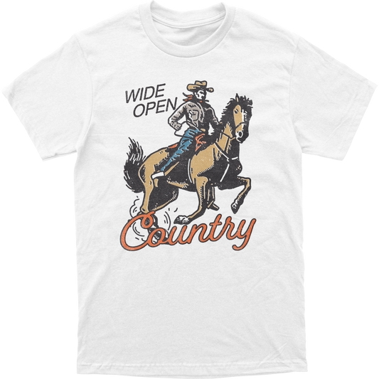 Wide Open Country Cowboy Tee