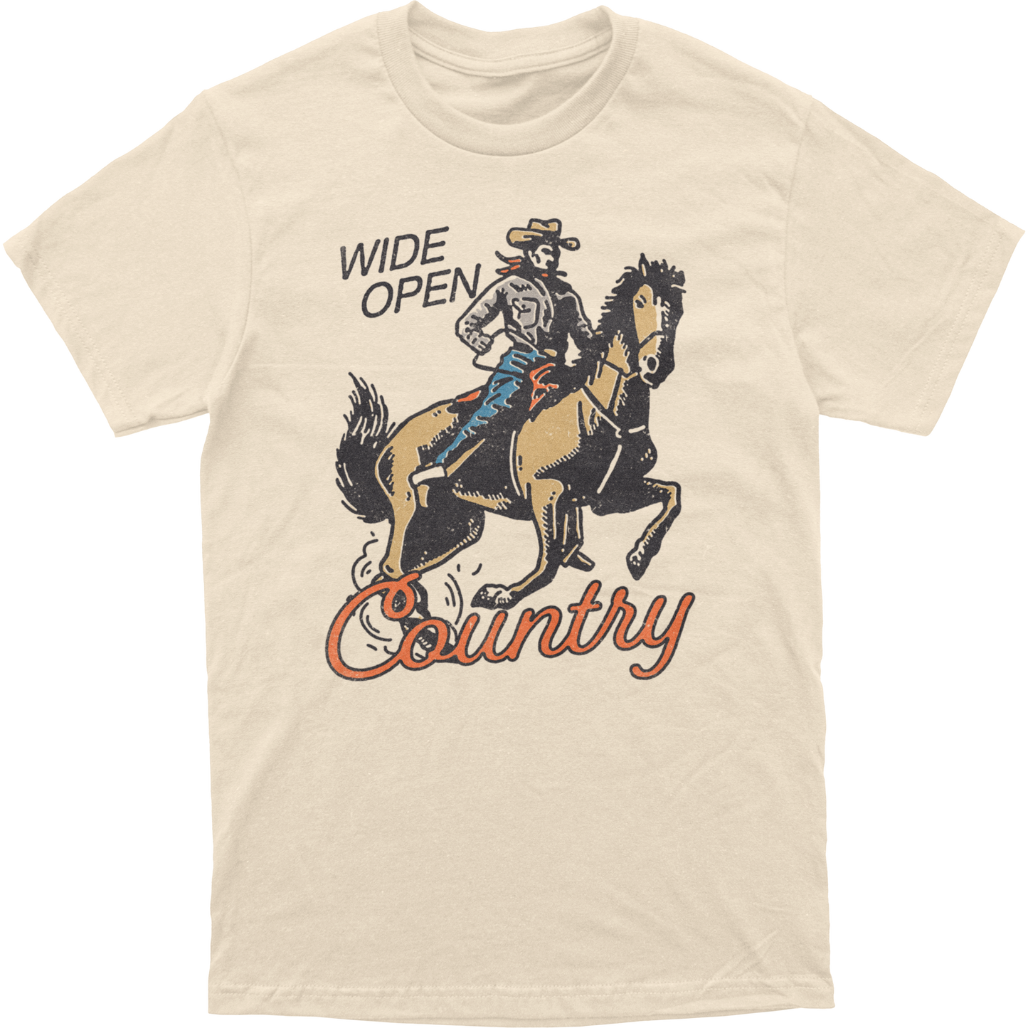 Wide Open Country Cowboy Tee